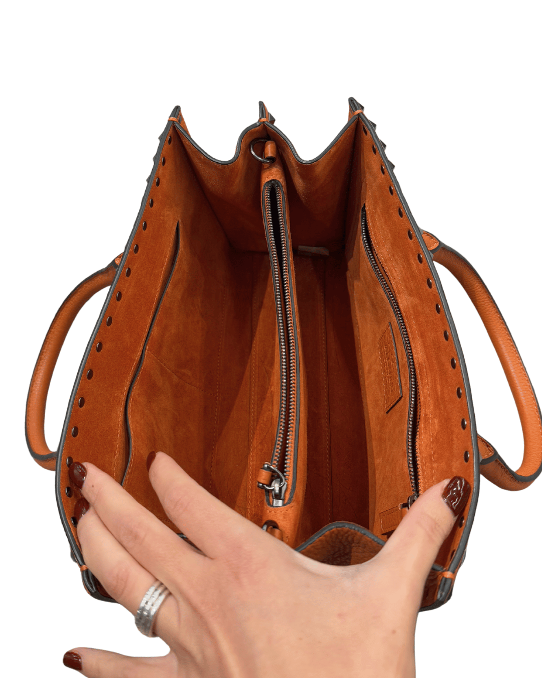 VALENTINO ROCKSTUD IN PELLE ARANCIONE