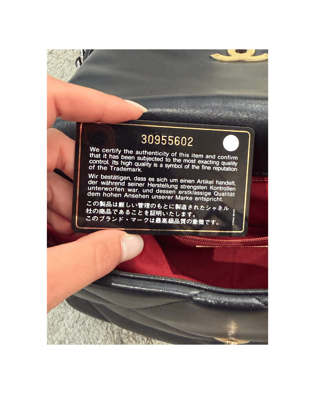 CHANEL 19 MISURA SMALL NERA