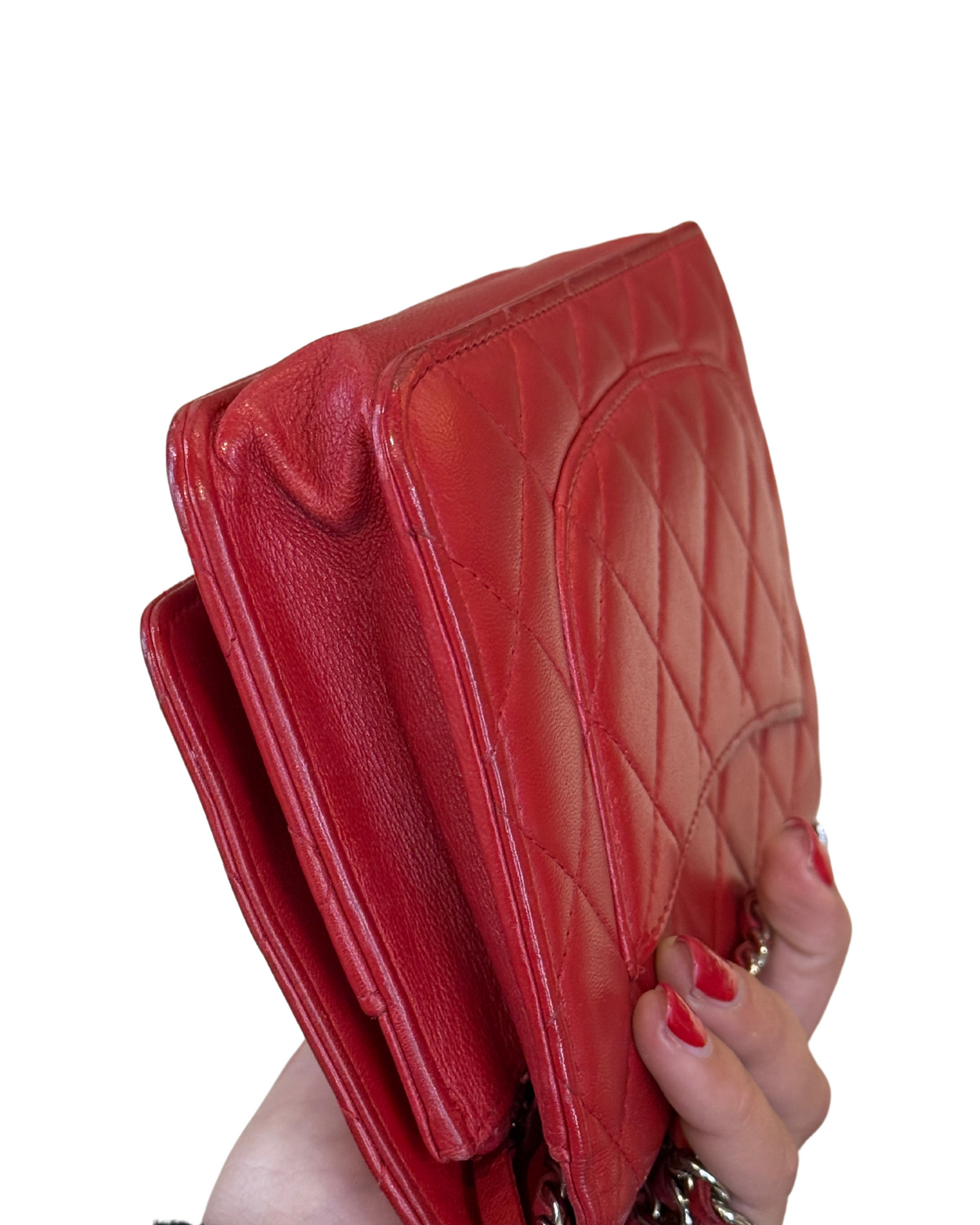 WALLET ON CHAIN CHANEL ROSSA