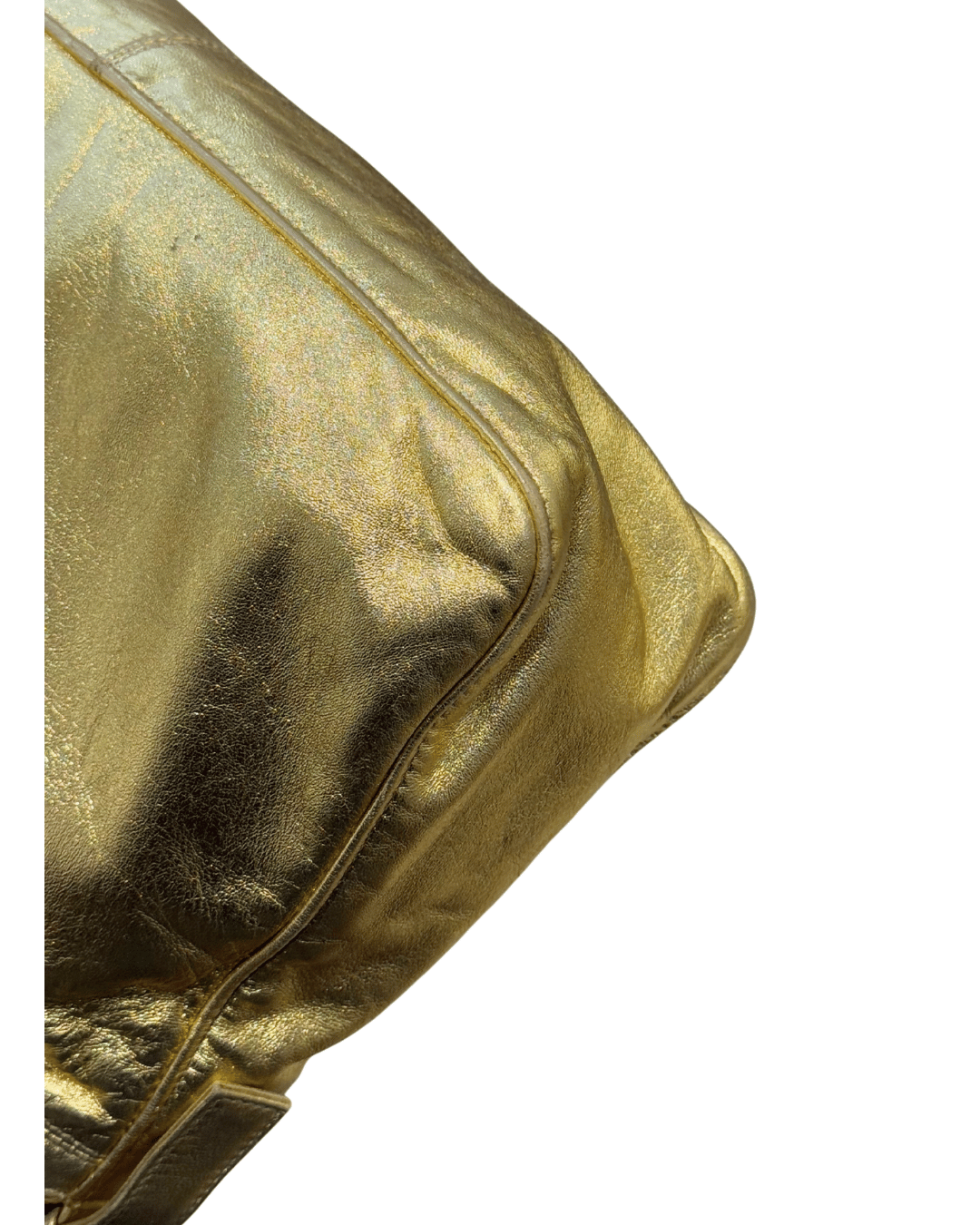 BORSA FENDI A SPALLA PELLE LAMINATA ORO