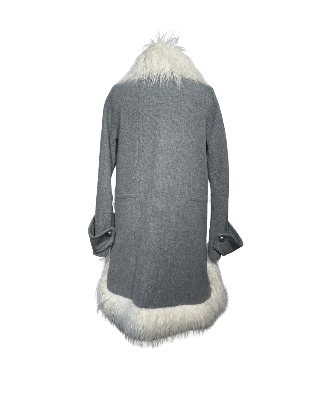 CAPPOTTO SCERVINO GRIGIO CON ecoPELLICCIA