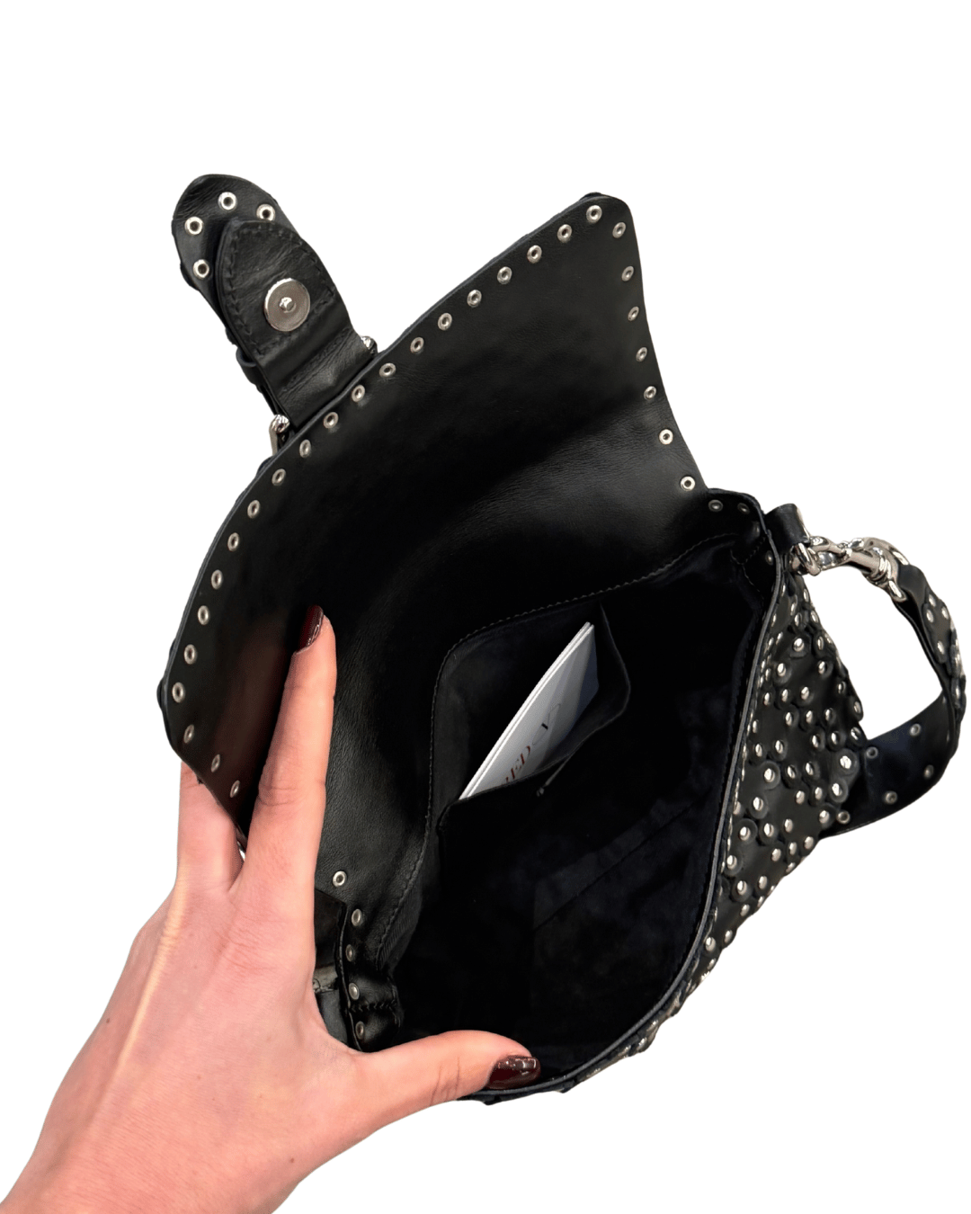 BORSA RED VALENTINO NERA CON BORCHIE