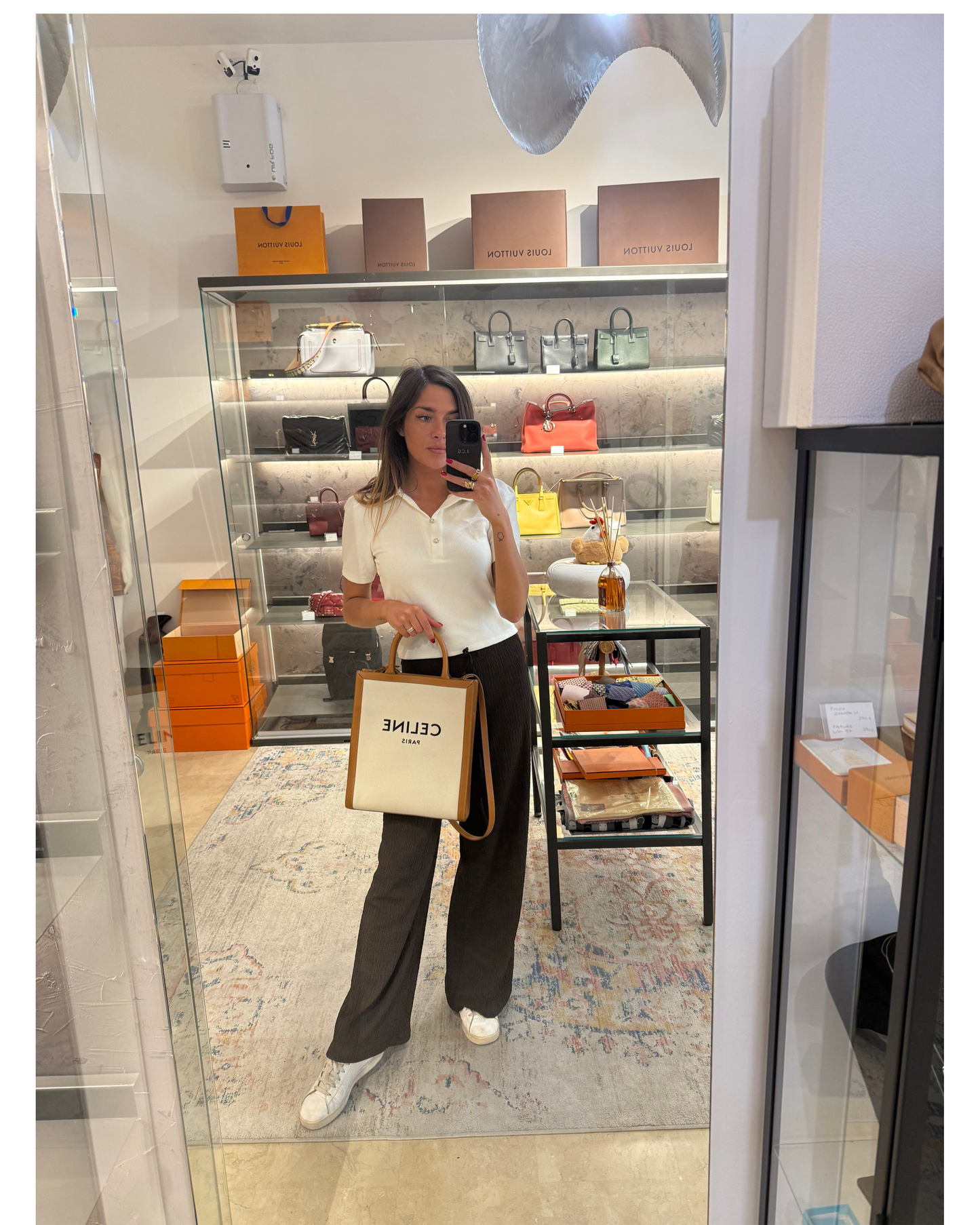 CELINE CABAS IN PELLE E TELA