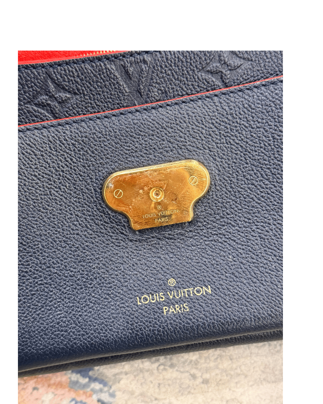 VAVIN LOUIS VUITTON PELLE BLU IMPRESSA