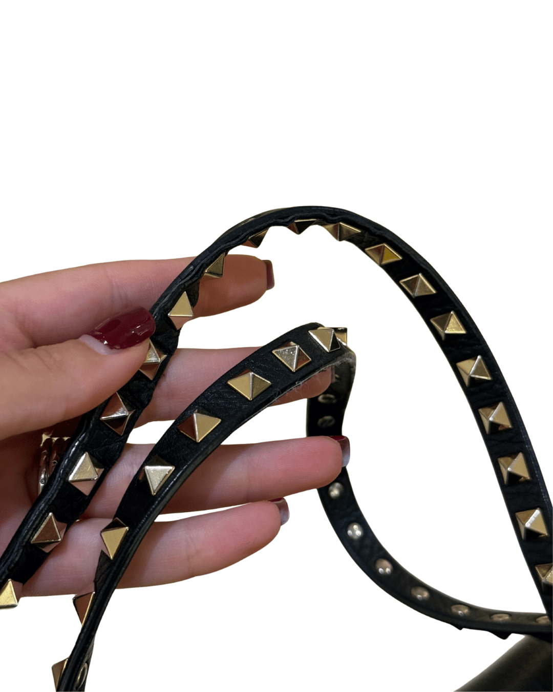 VALENTINO ROCKSTUD PELLE MARTELLATA NERA