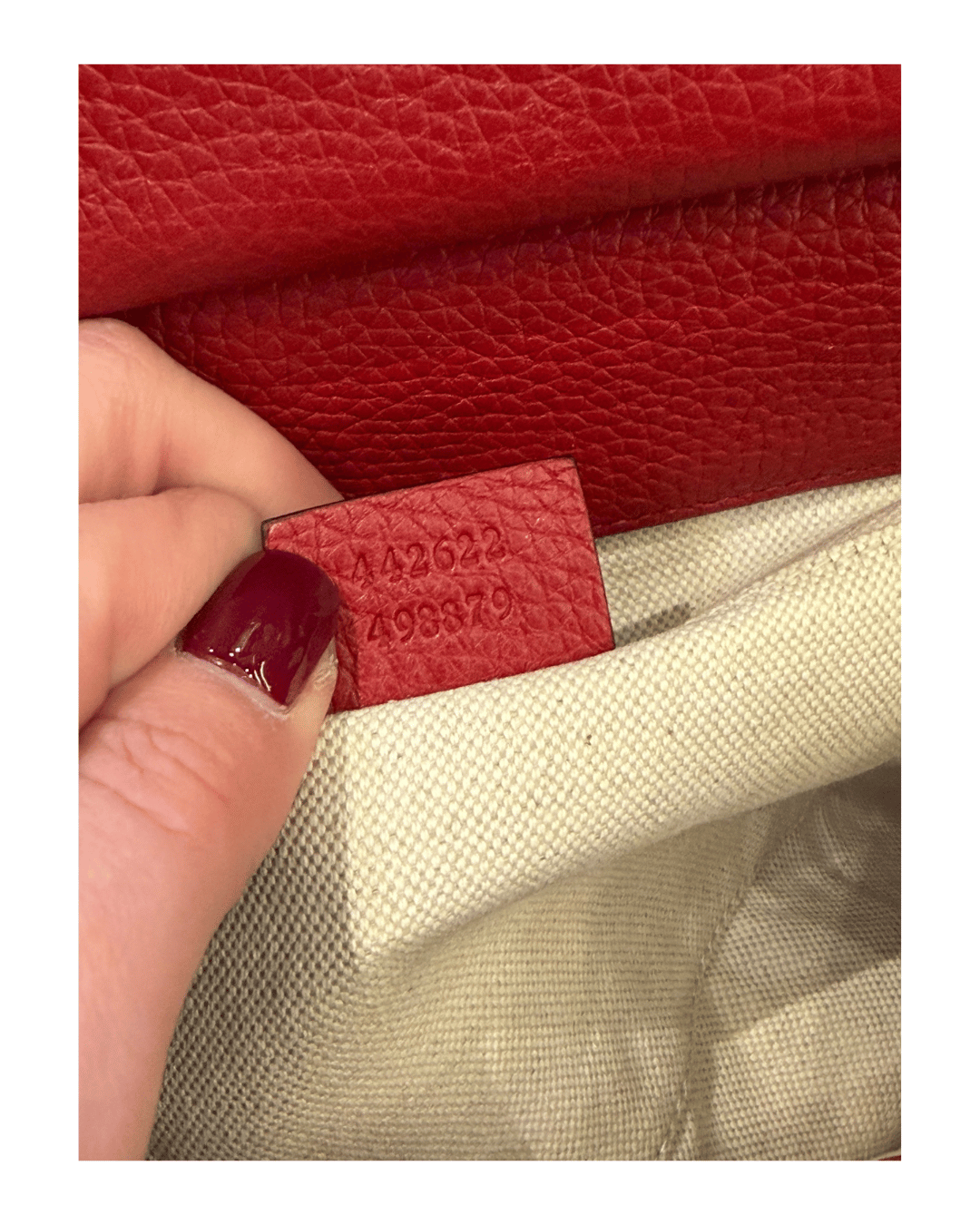BORSA GUCCI ROSSA CON IMPUNTURE