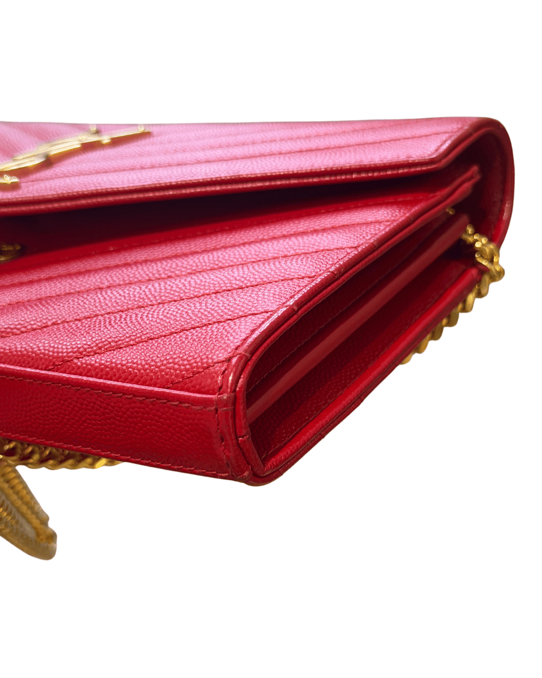 CASSANDRA YSL PELLE GRAIN DE POUDRE ROSSA