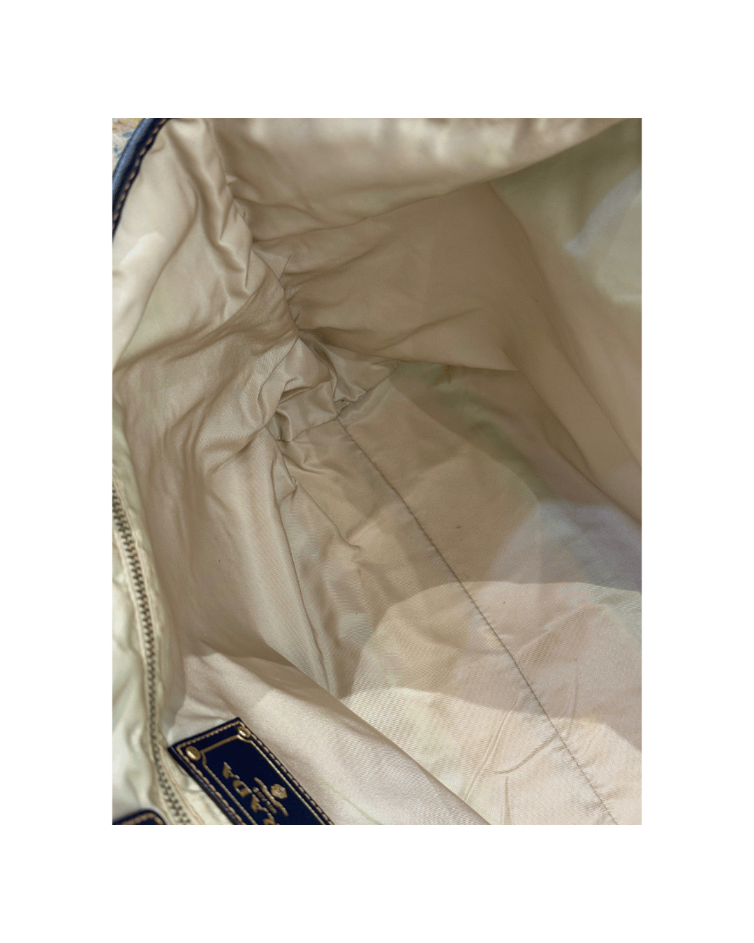 SHOPPER TESSUTO BLU PRADA PELLE SAFFIANO