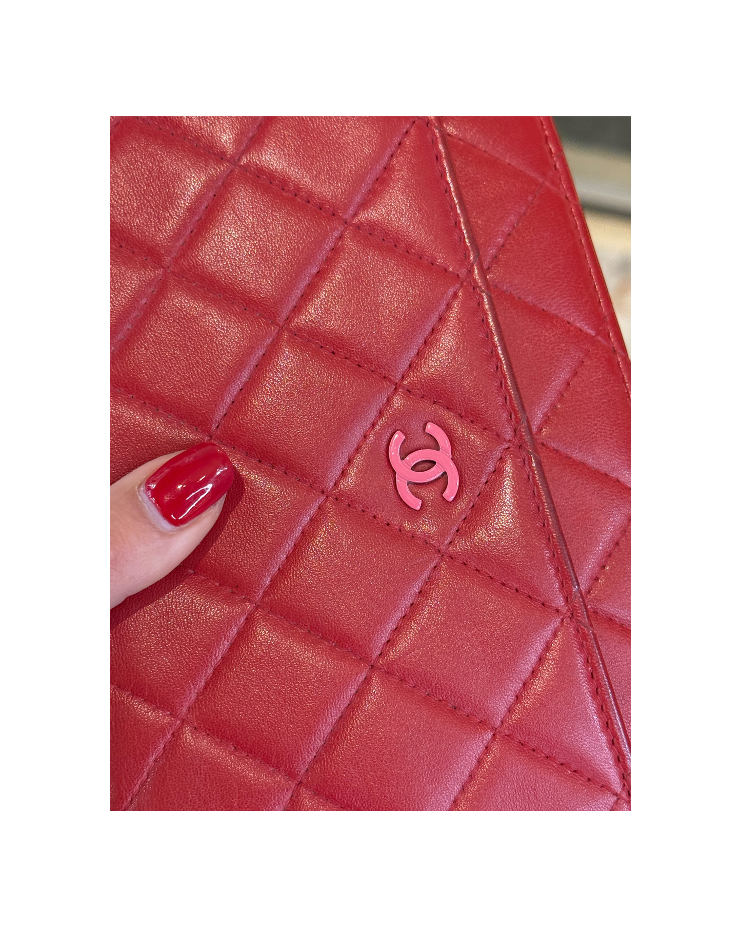 WALLET ON CHAIN CHANEL ROSSA
