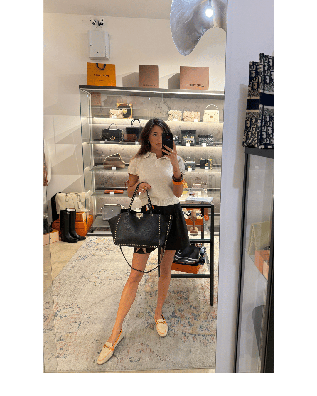 VALENTINO ROCKSTUD PELLE MARTELLATA NERA