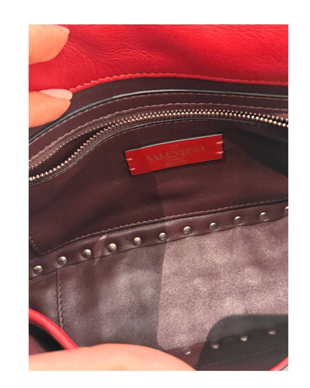 VALENTINO SPIKE MEDIA ROSSA BORCHIE CUORE