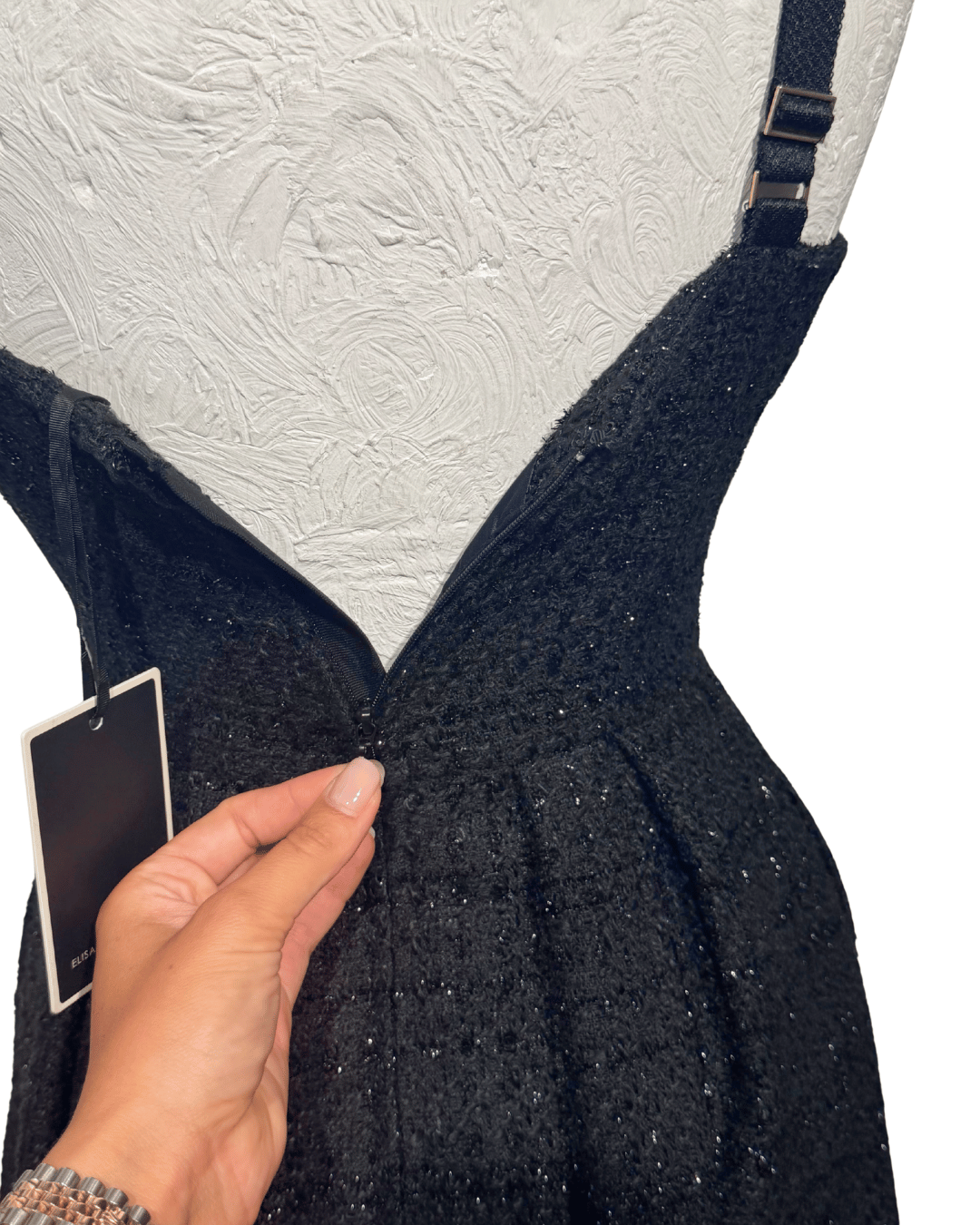 ABITO MIDI TESSUTO BOUCLE NERO ELISABETTA FRANCHI Tg 40