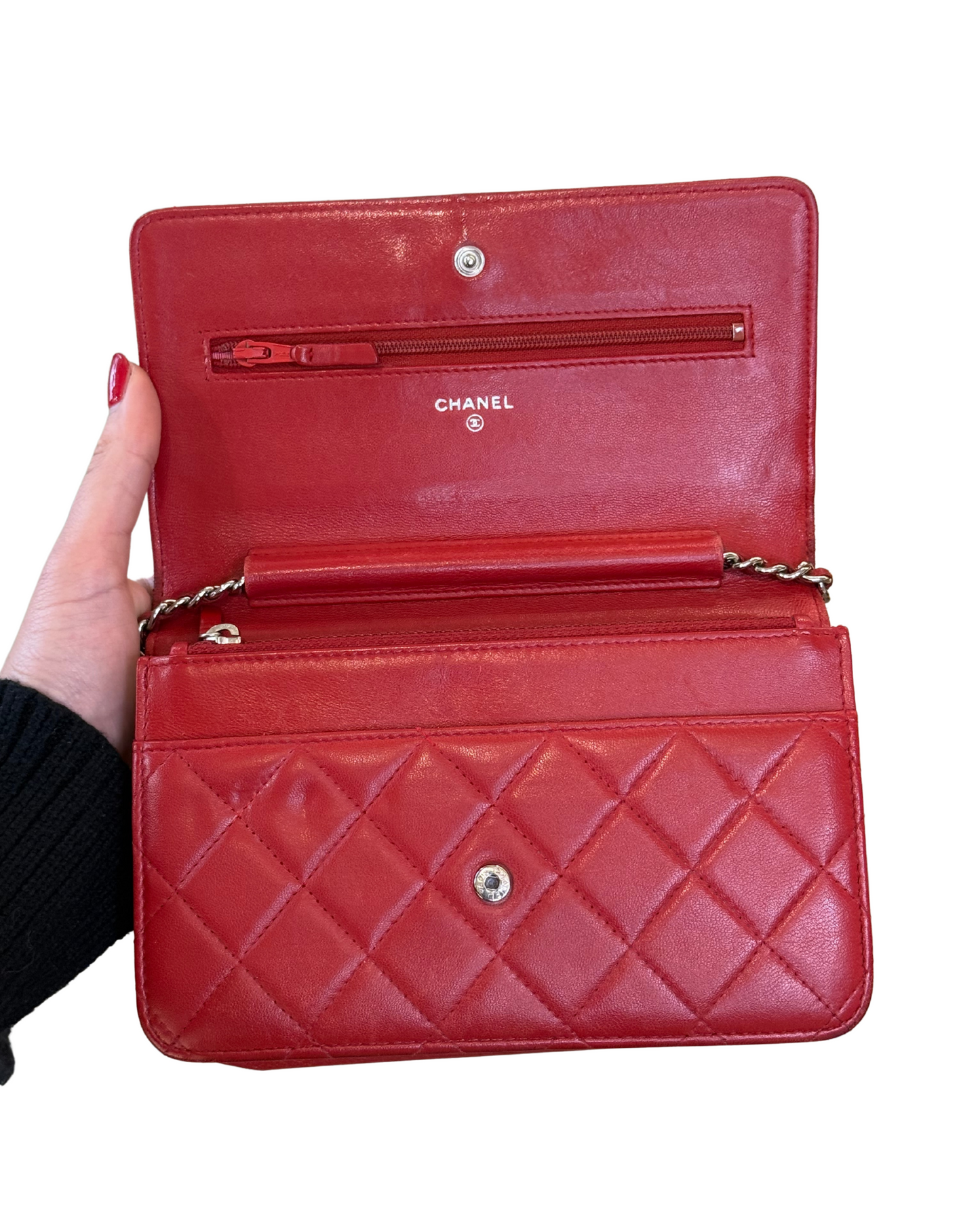 WALLET ON CHAIN CHANEL ROSSA