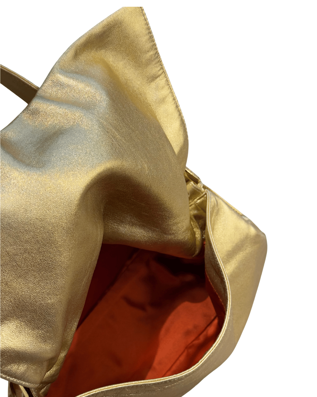 BORSA FENDI A SPALLA PELLE LAMINATA ORO