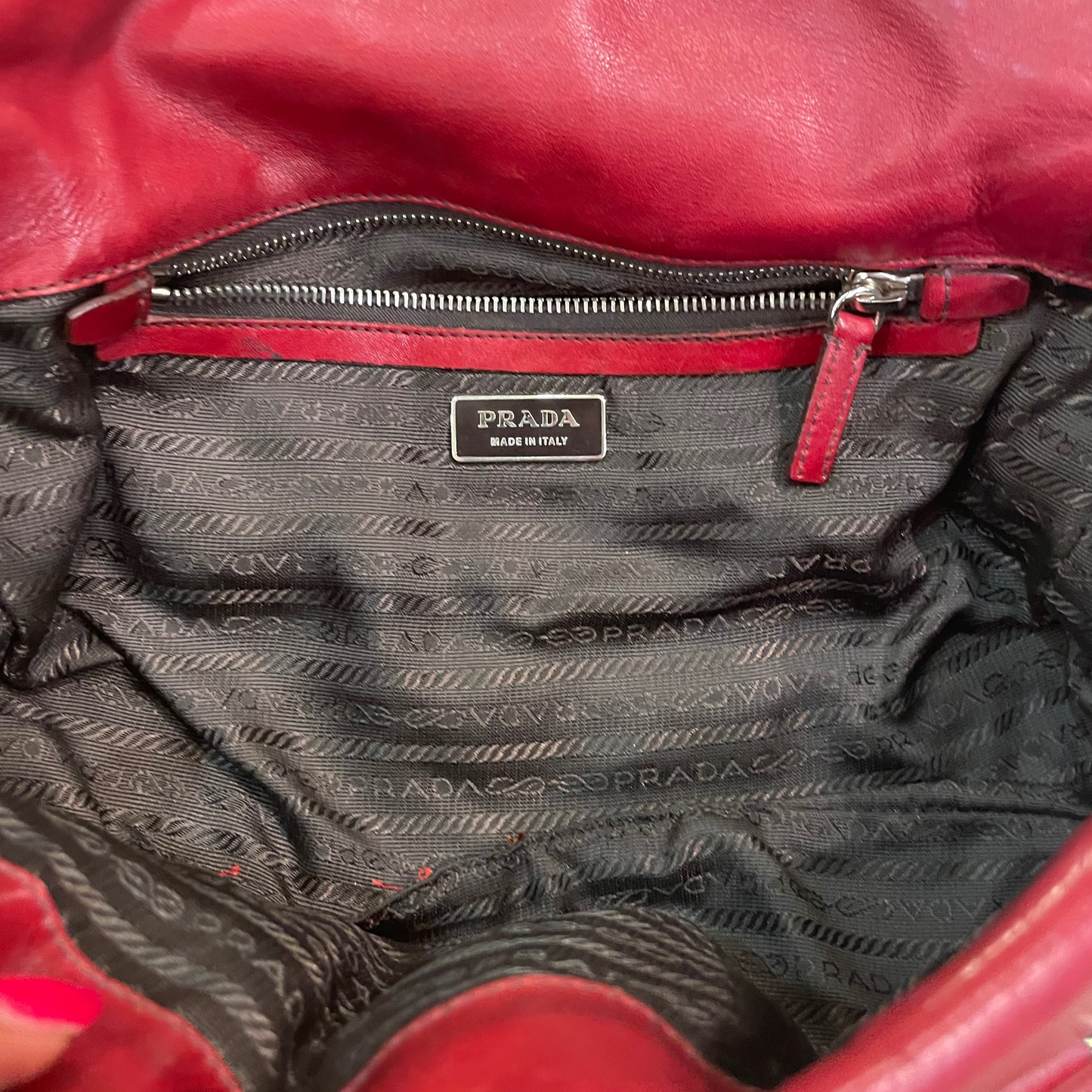 BAGUETTE PRADA VINTAGE ROSSA