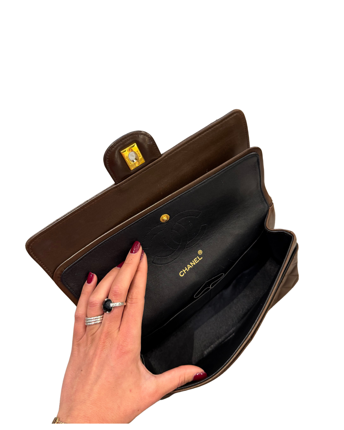 CHANEL DOUBLE FLAP COLOR CIOCCOLATO