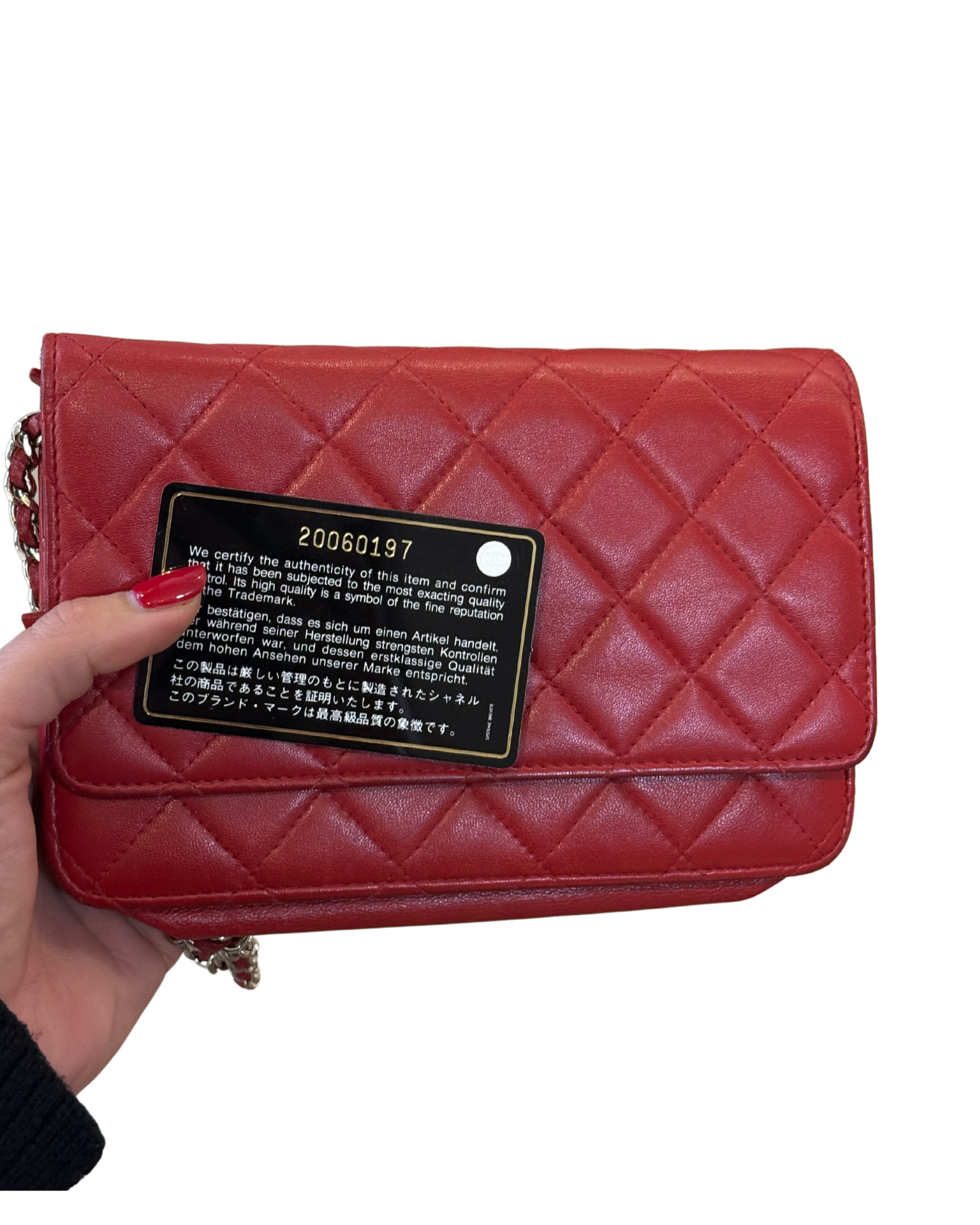WALLET ON CHAIN CHANEL ROSSA