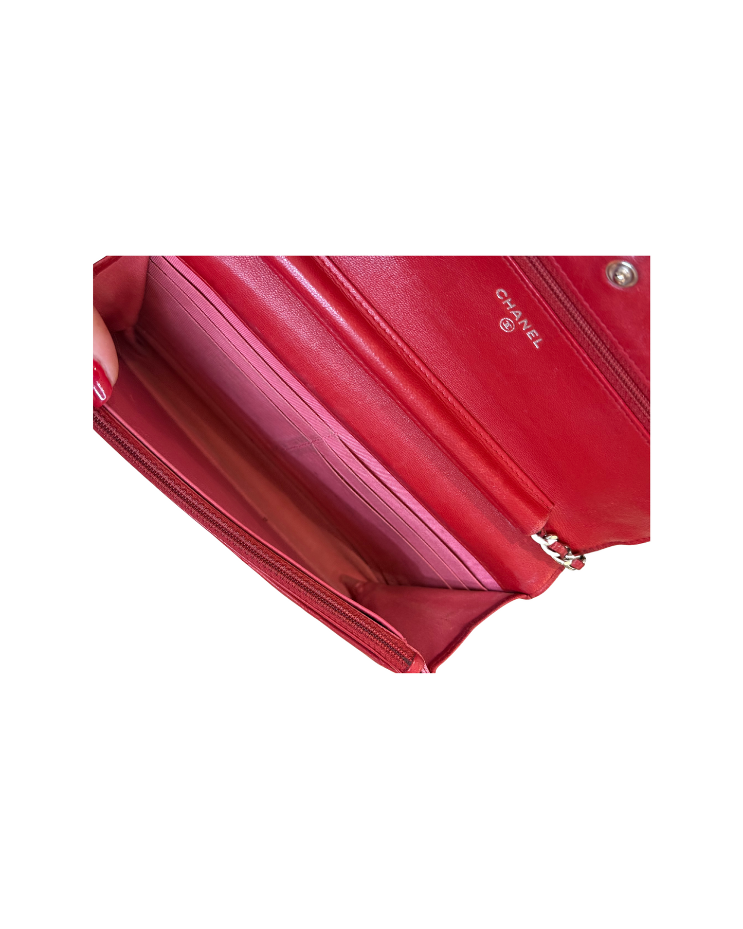 WALLET ON CHAIN CHANEL ROSSA