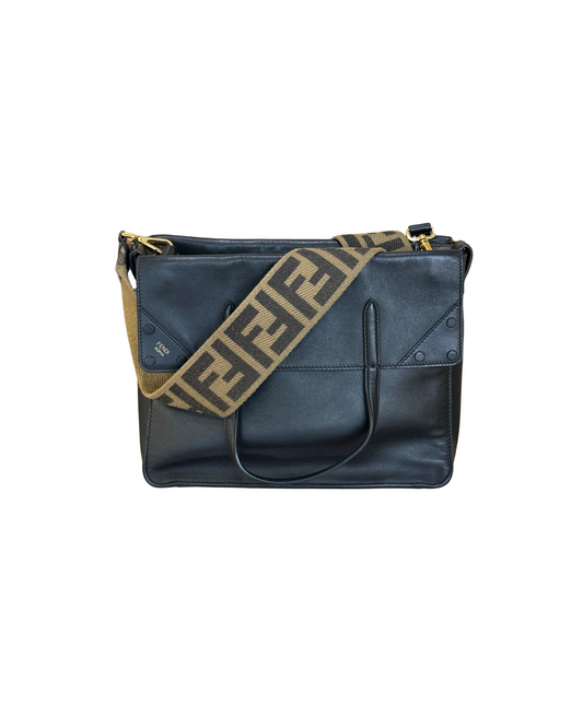 FENDI FLIP NERA DOPPIA TRACOLLA