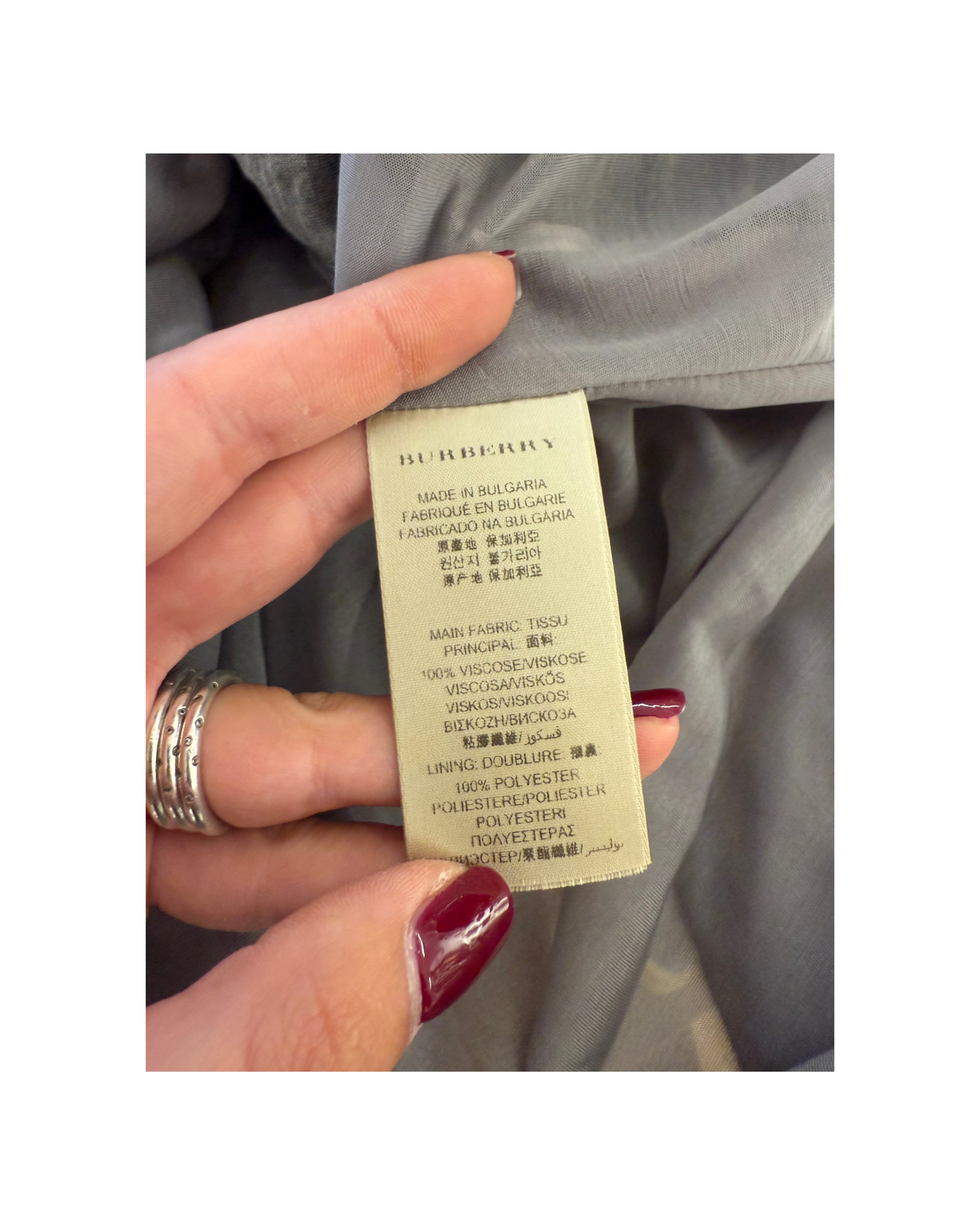 ABITO BURBERRY VISCOSA GRIGIO