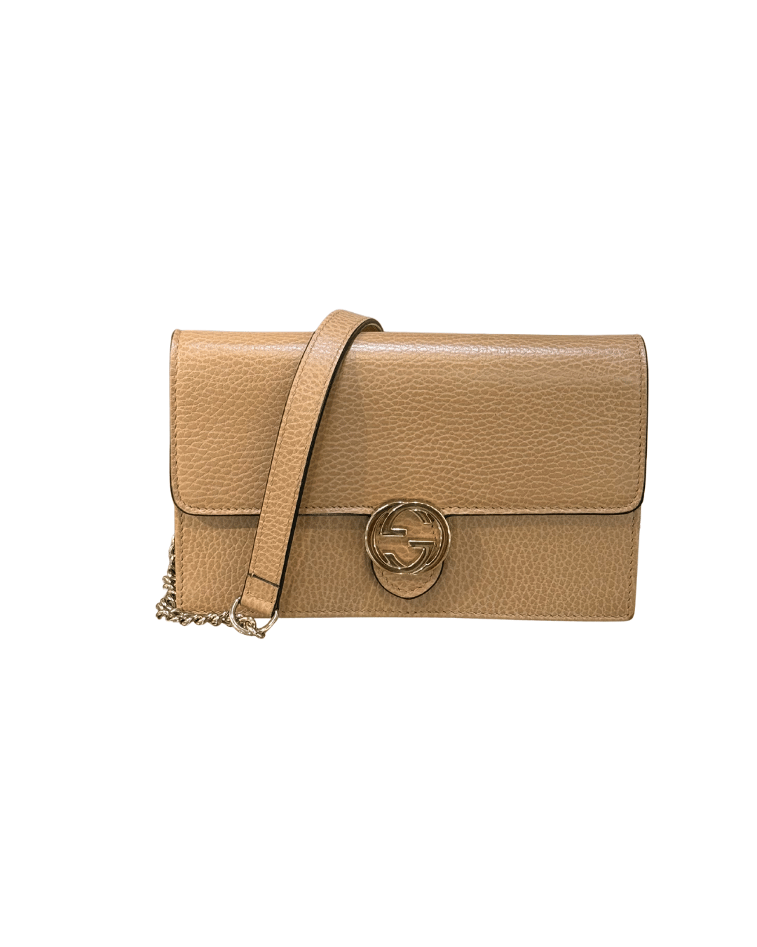 GUCCI SOHO WALLET ON CHAIN BEIGE