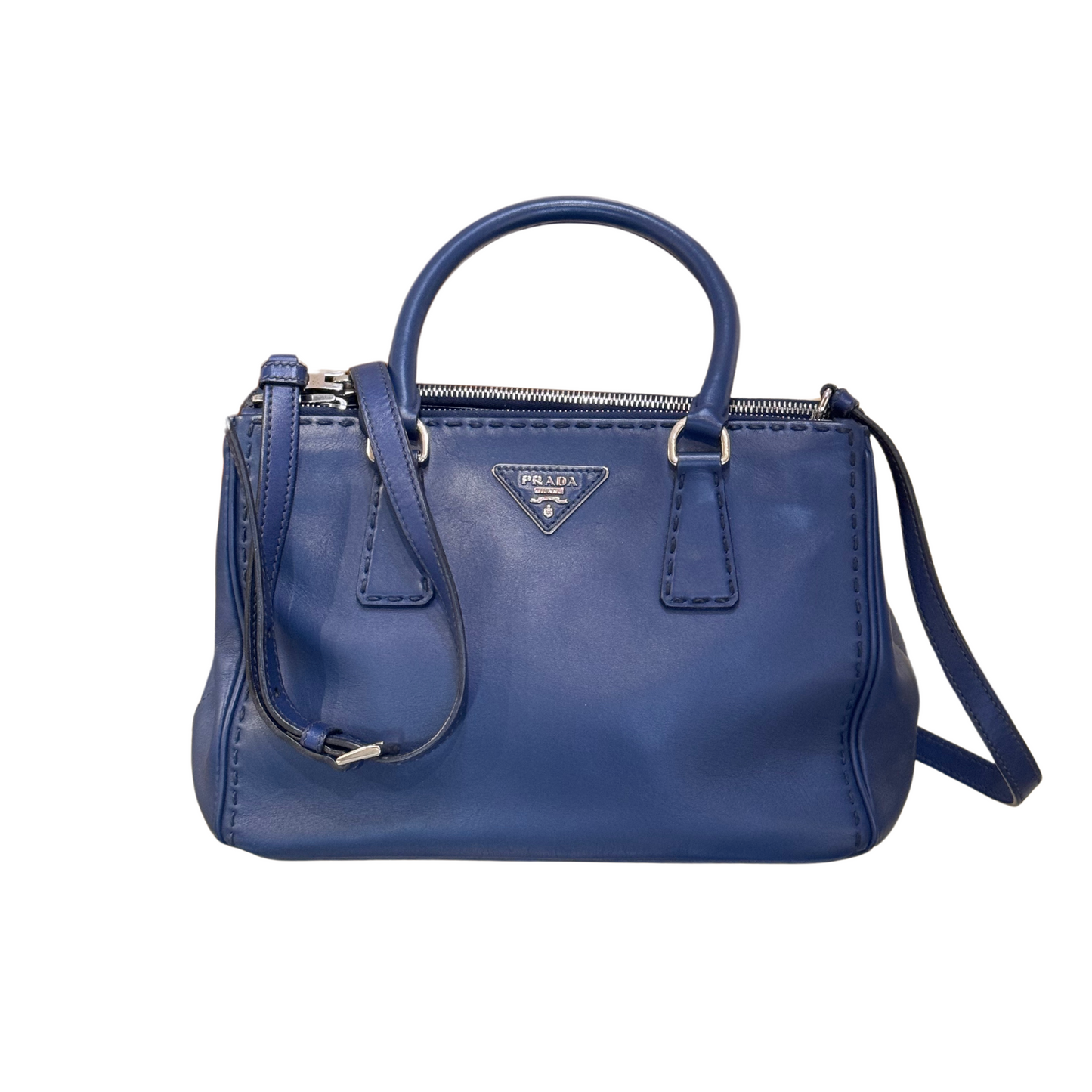 BORSA DI PRADA PELLE LISCIA BLU