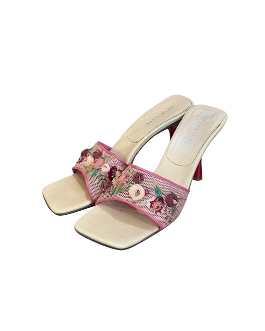 SANDALI SERGIO ROSSI IN RETE RICAMATA