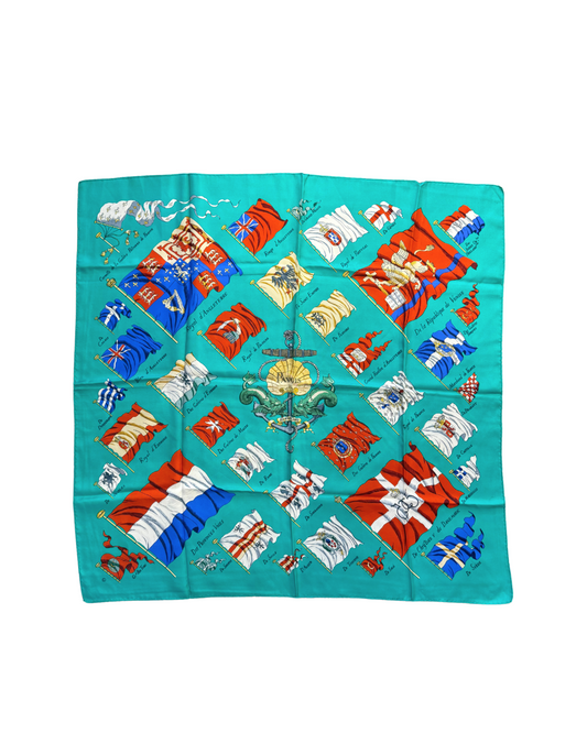 FOULARD HERMES PAVOI VERDE ACQUA