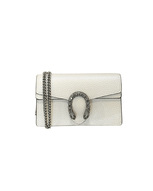 GUCCI DYONISUS MINI IN PELLE MARTELLATA BIANCA