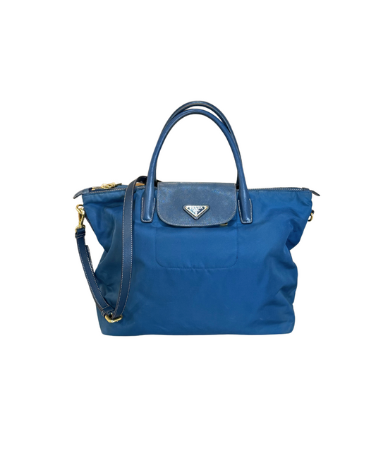 BORSA TESSUTO TECNICO PRADA BLU