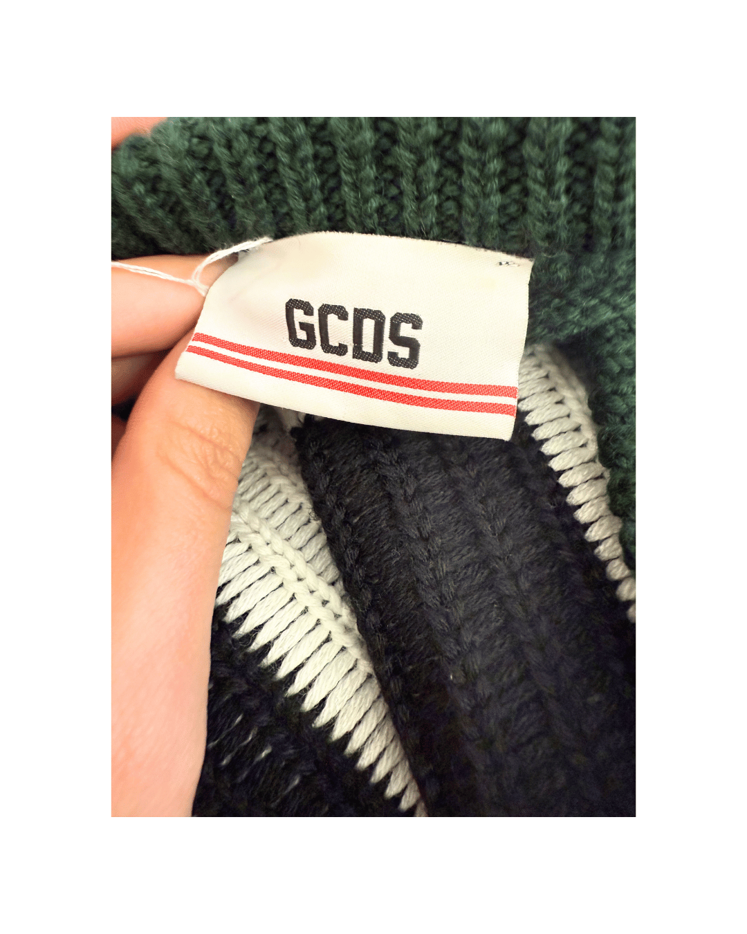 CARDIGAN GCDS VERDE E BIANCO