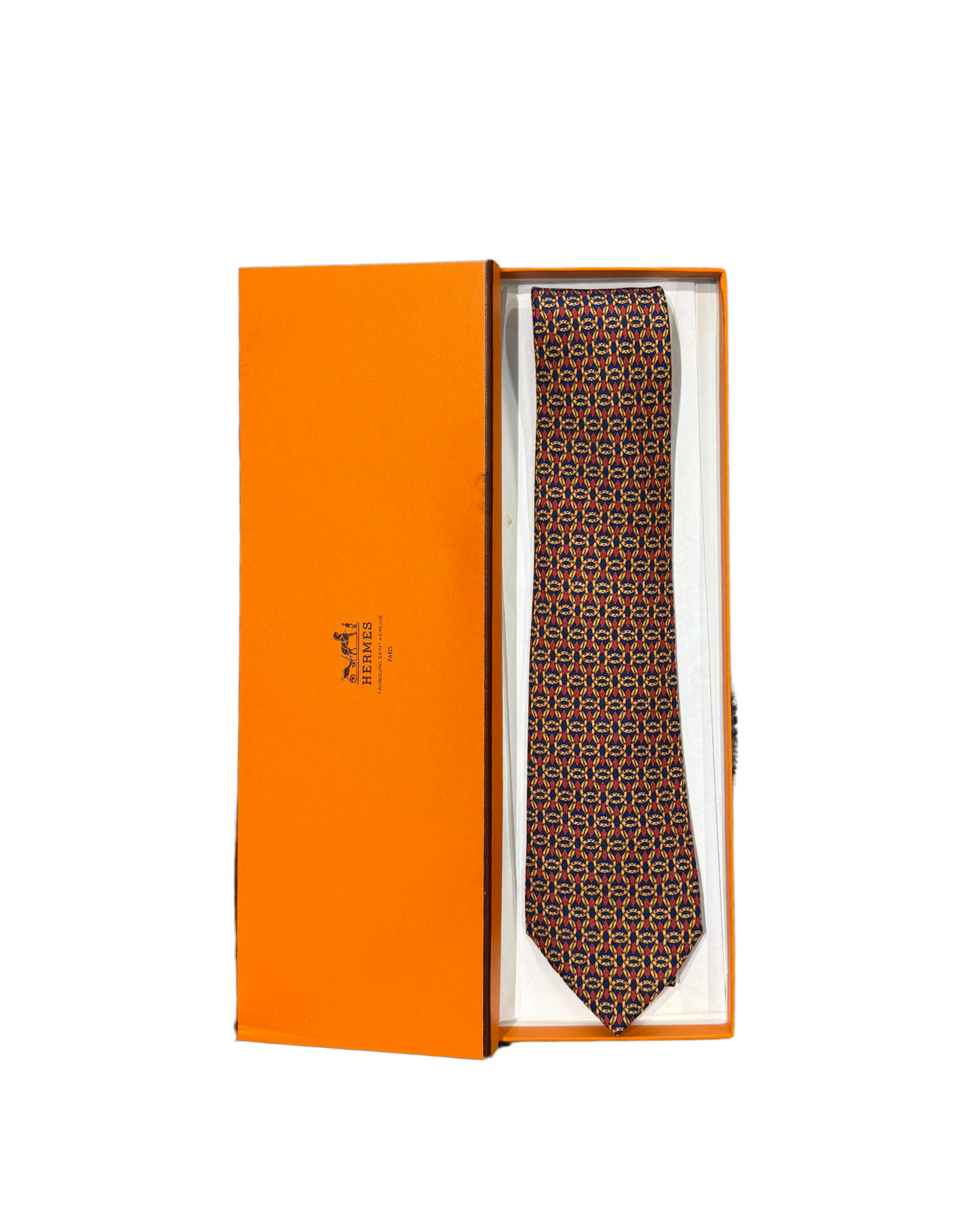 CRAVATTA HERMES ROSSA E BLU