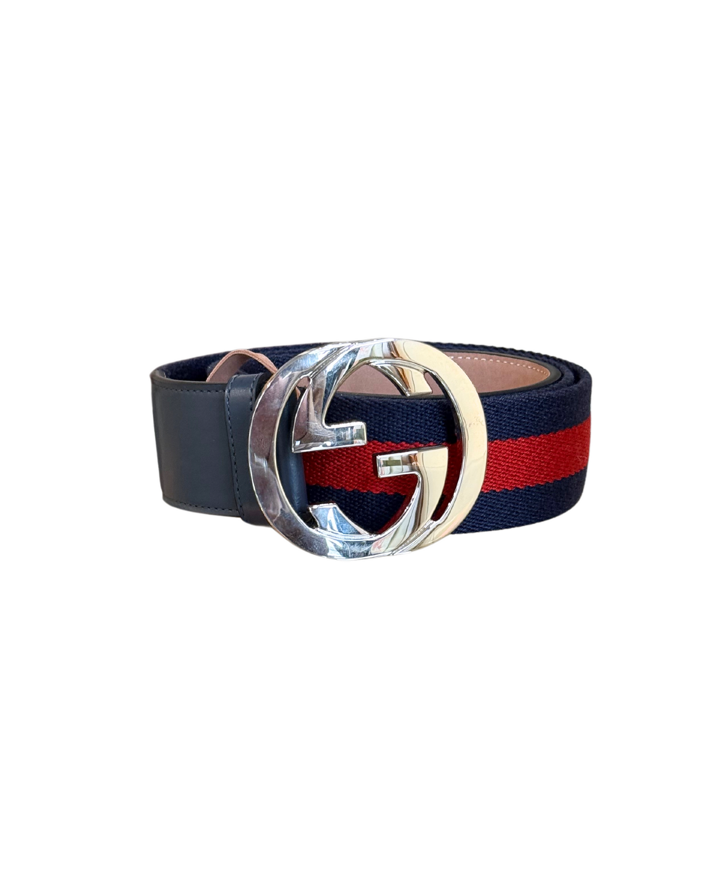 CINTURA GUCCU FASCIA WEB ROSSA E BLU