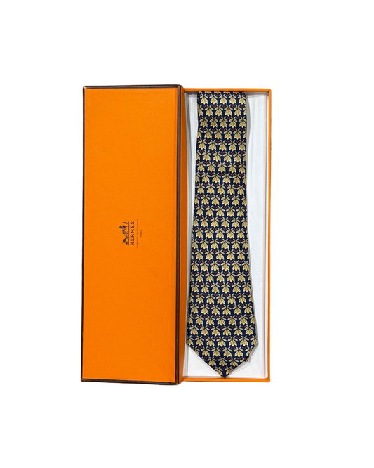 CRAVATTA HERMES BLU NAVY