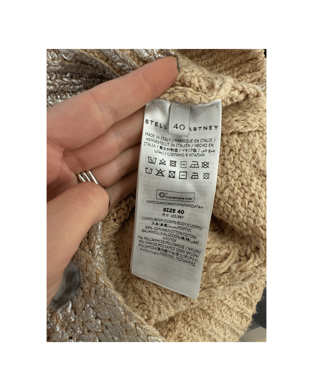 CARDIGAN STELLA MCCARTNEY METALIZZATO