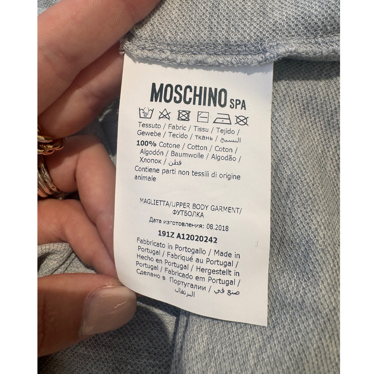 POLO MOSCHINO GRIGIA