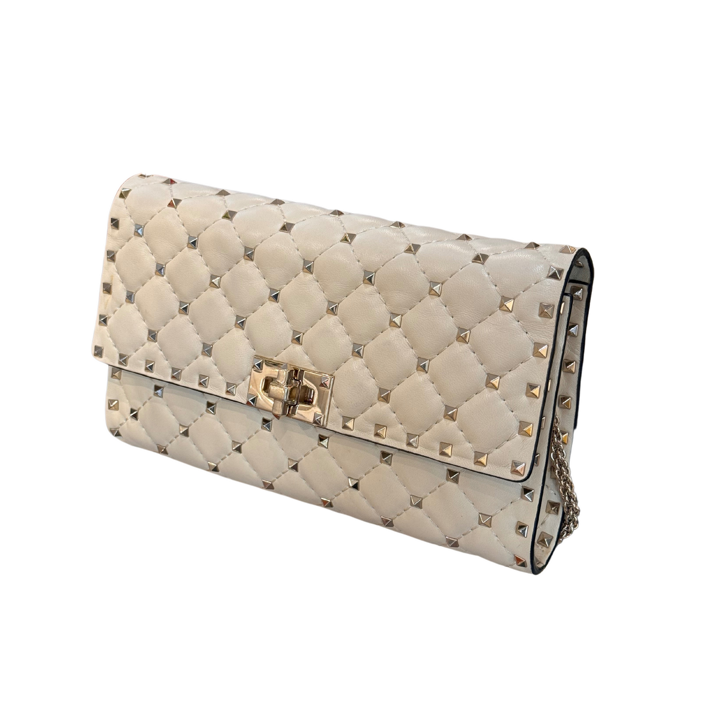 POCHETTE SPIKE VALENTINO BURRO