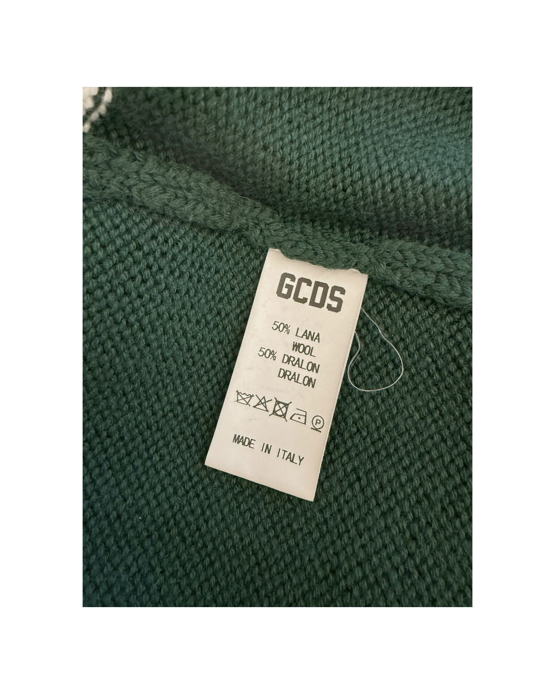 CARDIGAN GCDS VERDE E BIANCO