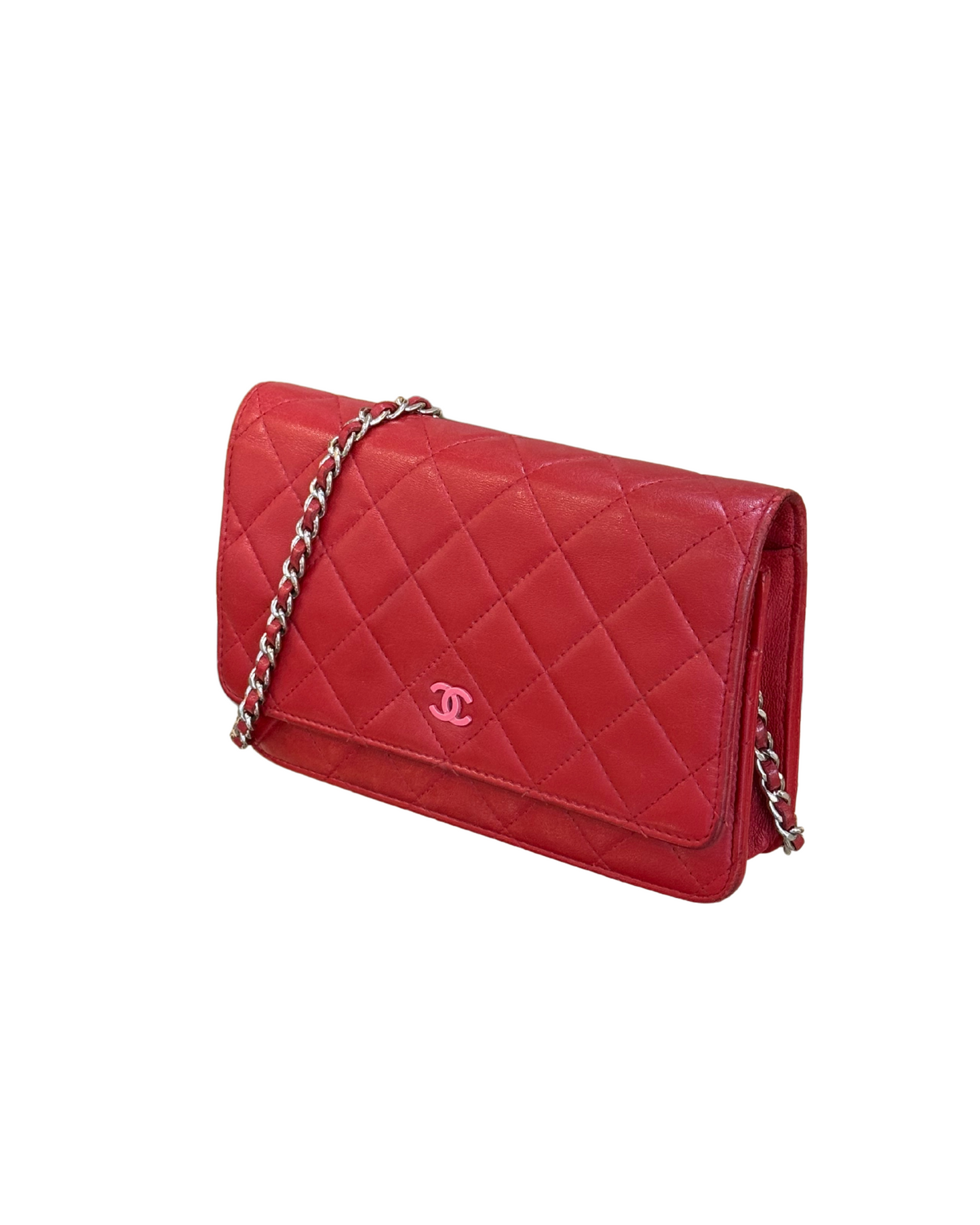 WALLET ON CHAIN CHANEL ROSSA