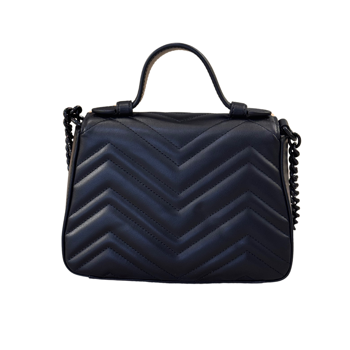 MINI BORSA A MANO GUCCI MARMONT TOTAL BLACK