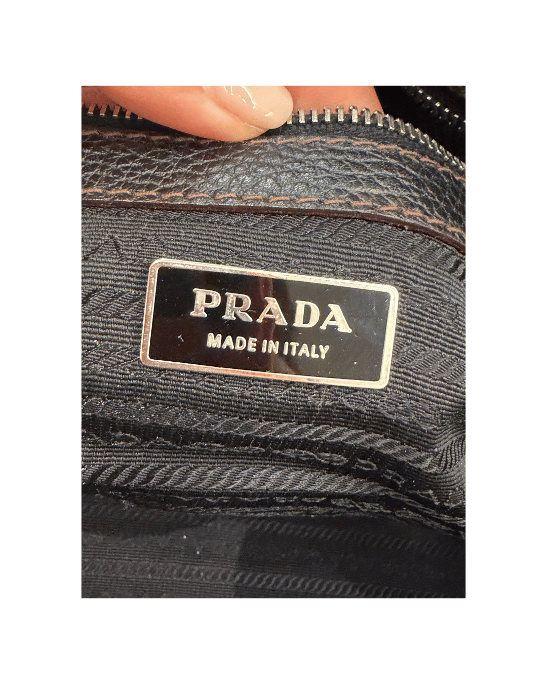 BORSA PRADA IN PELLE NERA MANICI INTRECCIATI