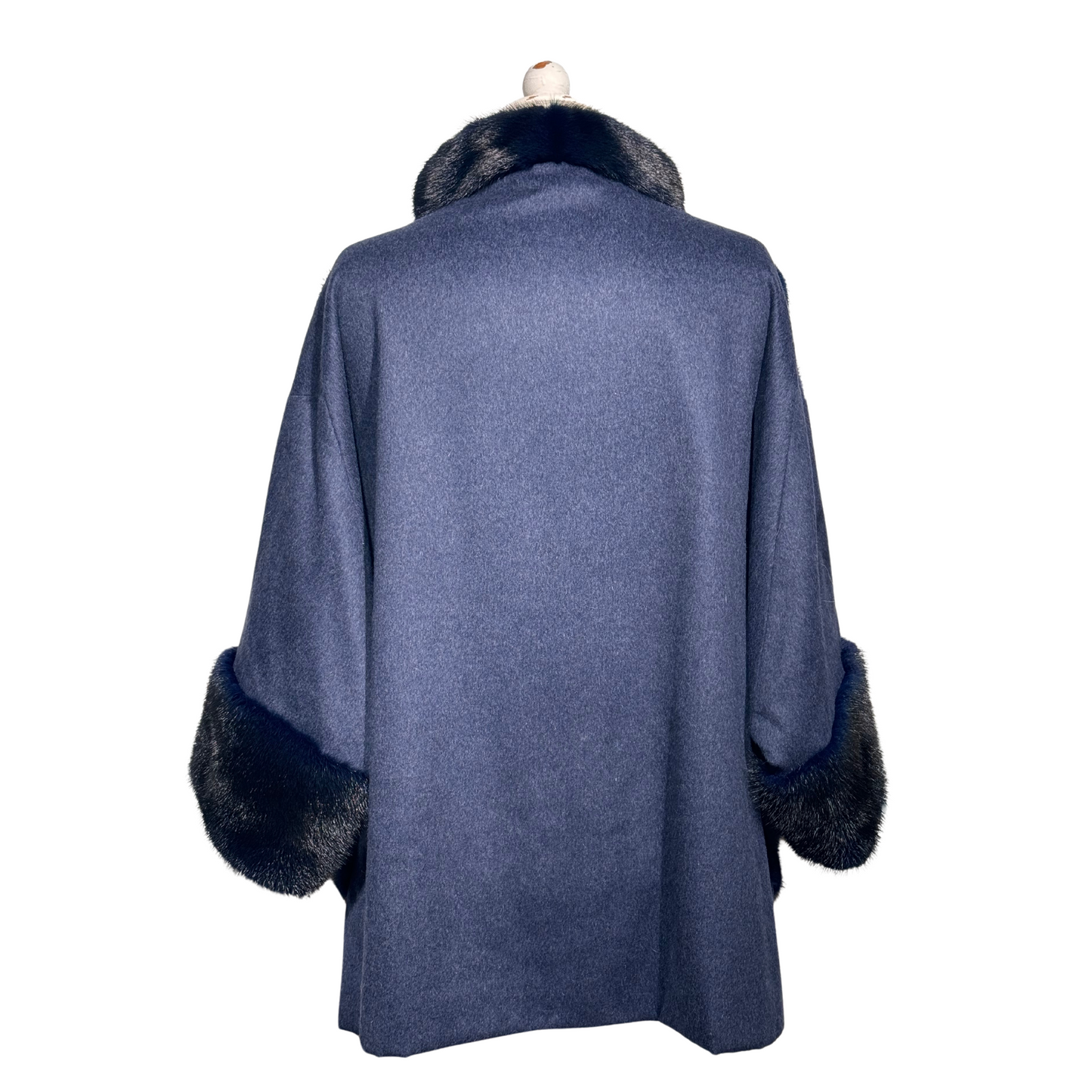 PELLICCIA VISONE E CASHMERE BLU