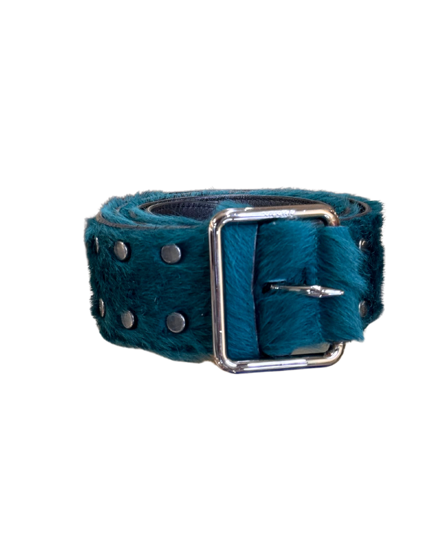 CINTURA PRADA PELO VERDE PETROLIO