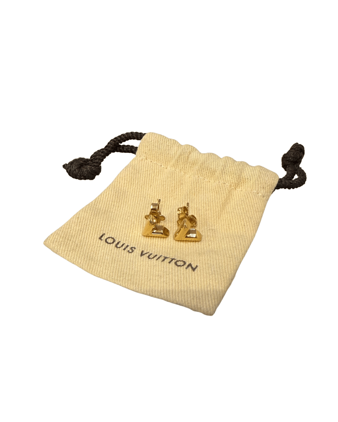 ORECCHINI V LOUIS VUITTON METALLO DORATO