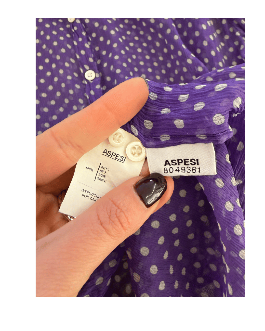CAMICIA ASPESI POIS BIANCA E VIOLA Tg 48