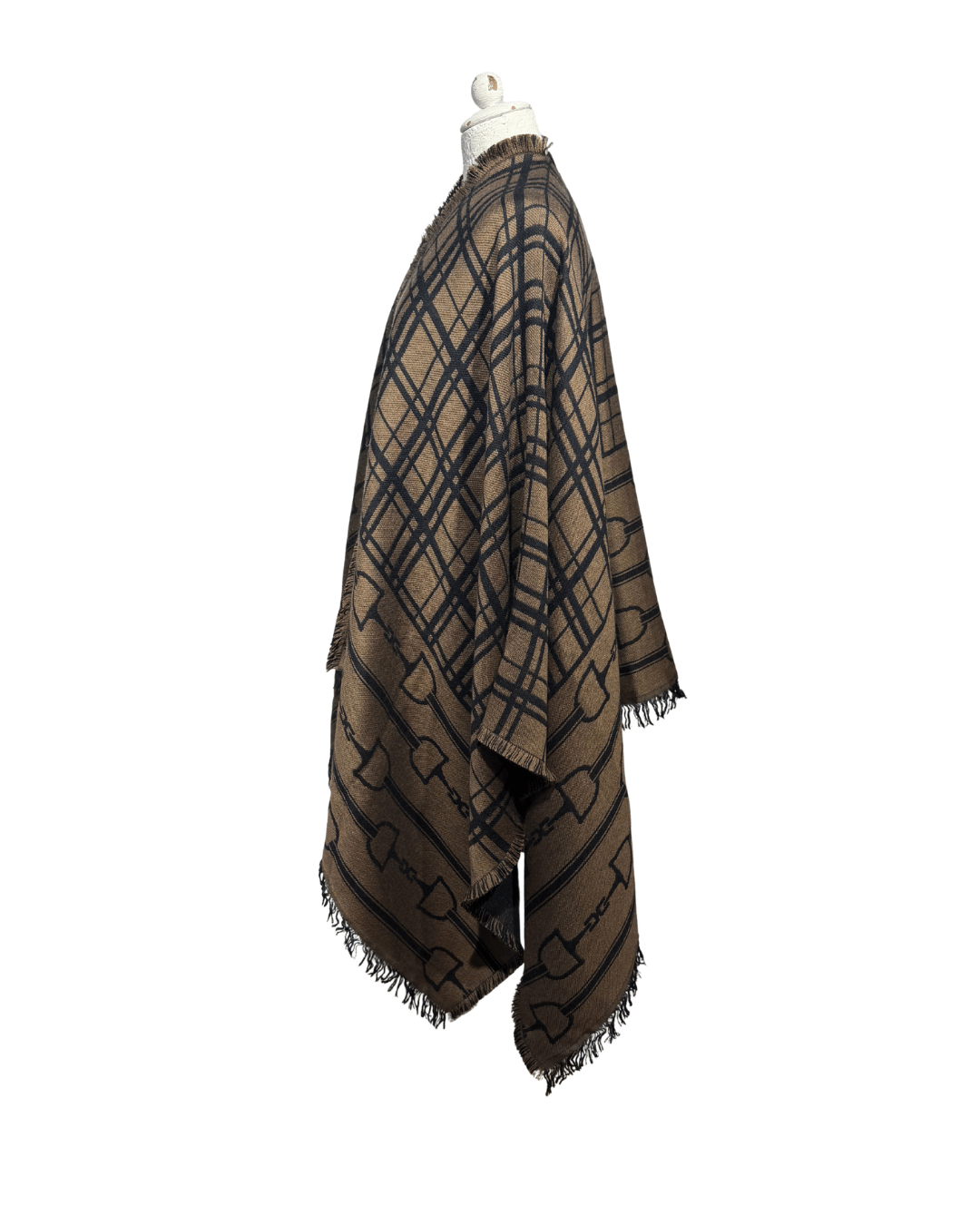 MANTELLA ELISABETTA FRANCHI LOGHI TARTAN MARRONE