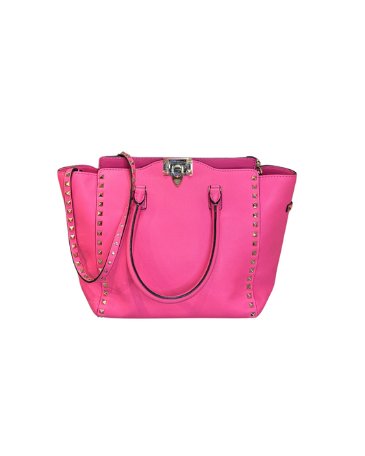 BORSA VALENTINO GARAVANI ROCKSTUD TOTE FLUO