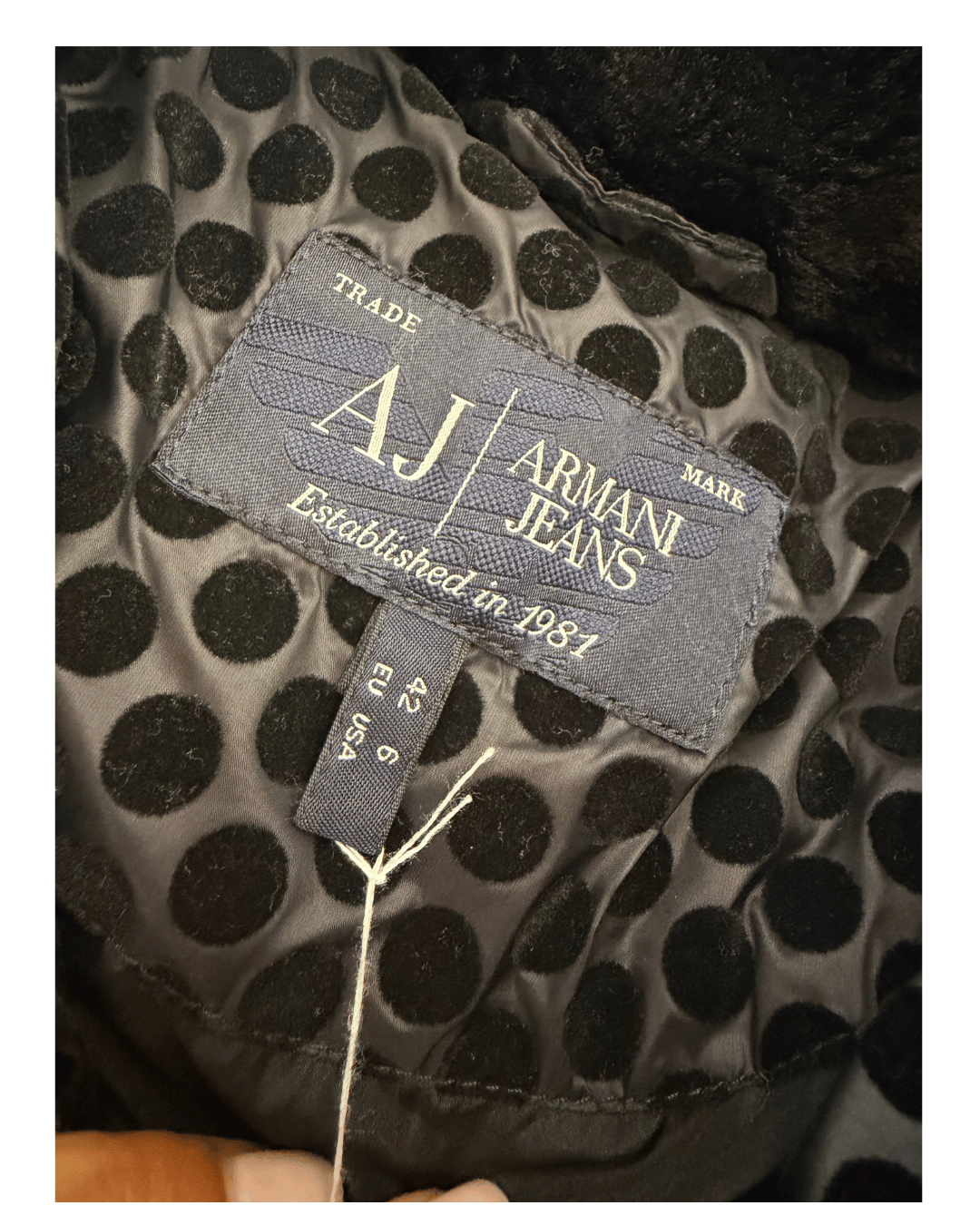 PIUMINO ARMANI JEANS NERO POIS VELLUTO Tg 42