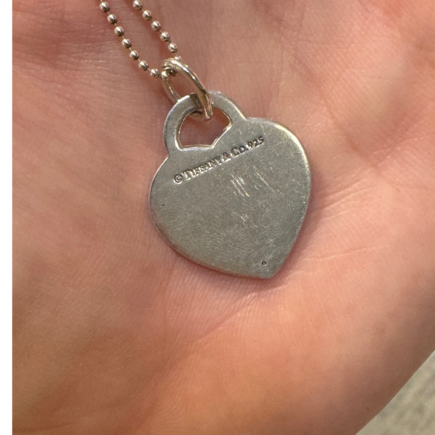 COLLANA TIFFANY CUORE SCRITTA AZZURRA