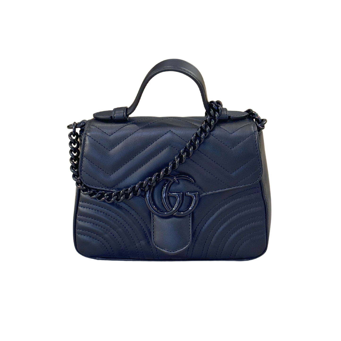 MINI BORSA A MANO GUCCI MARMONT TOTAL BLACK